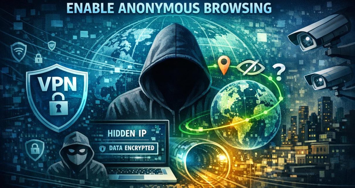 How VPNs enable anonymous browsing.